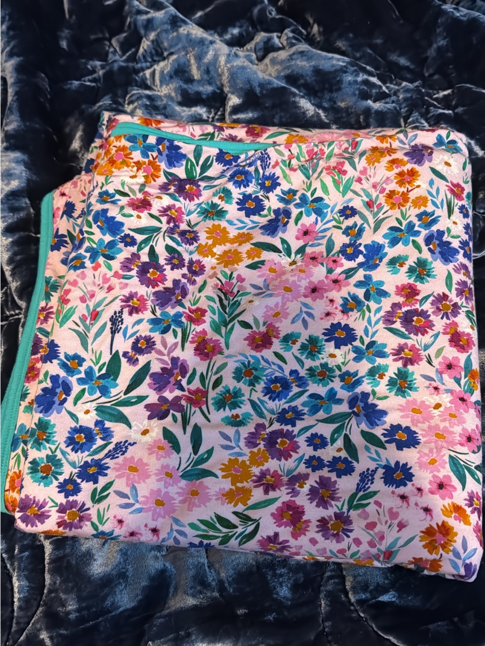 Little sleepies Sweet Pea Floral Pink Multi-Color Cotton cloud blanket